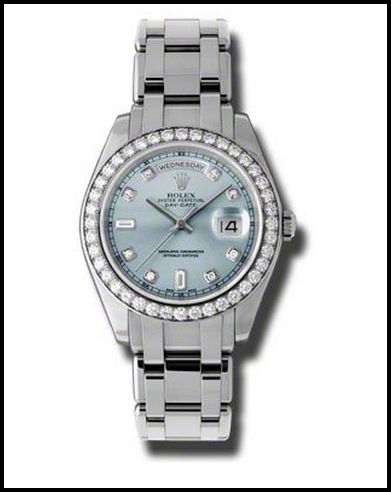 Rolex DayDate Masterpiece Ice Blue Automatic Platinum Pearl Master Ladies Replica Watch Review