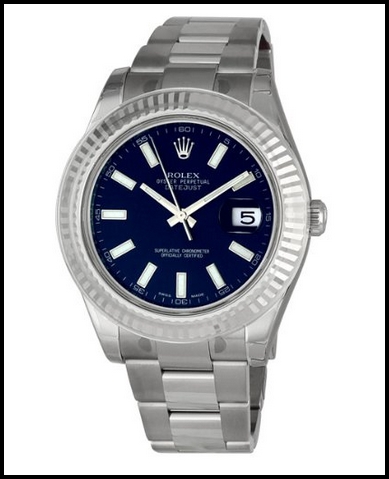 Rolex Men’s Replica Watch 116334BLSO Datejust II Index Dial Blue Fluted 18k White Gold Bezel Oyster Bracelet Review