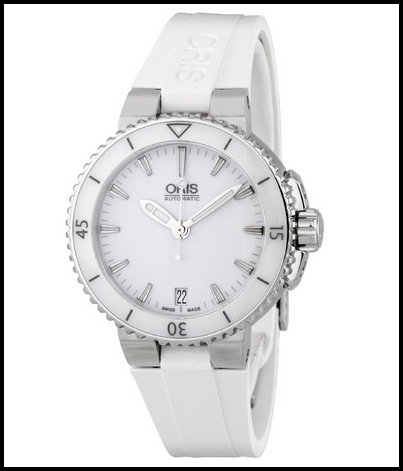 Oris Aquis Date White Dial Automatic White Rubber Ladies Replica Watch OR733-7652-415RS Review
