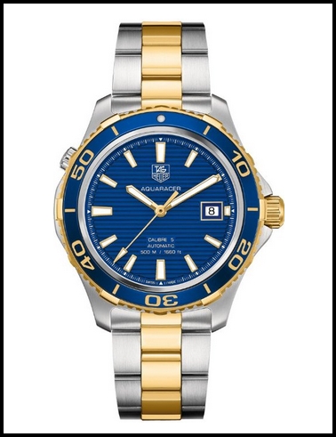 TAG Heuer Aquaracer Blue Dial Yellow Gold Plated and Stainless Steel Men’s Replica Watch WAK2120.BB0835 Review