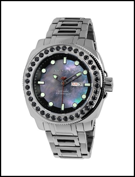Android Men’s AD775AK Parma 52 Gemstone Analog Display Japanese Automatic Silver Replica Watch