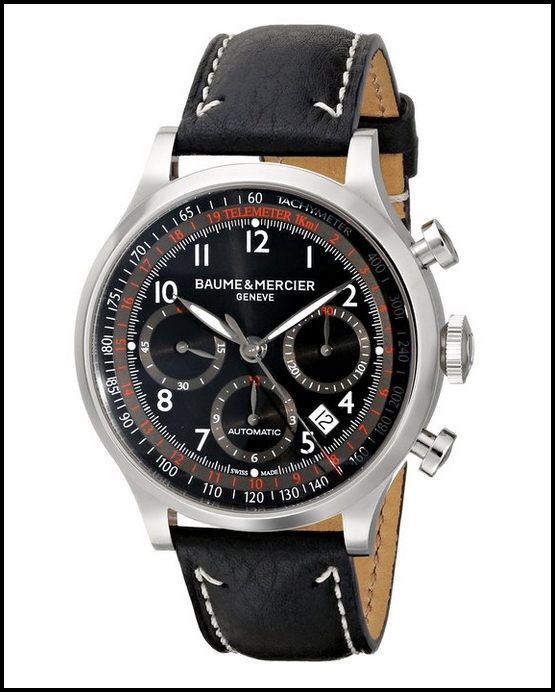 Baume Mercier Men’s 10001 Capeland Black Chronograph Dial Replica Watch