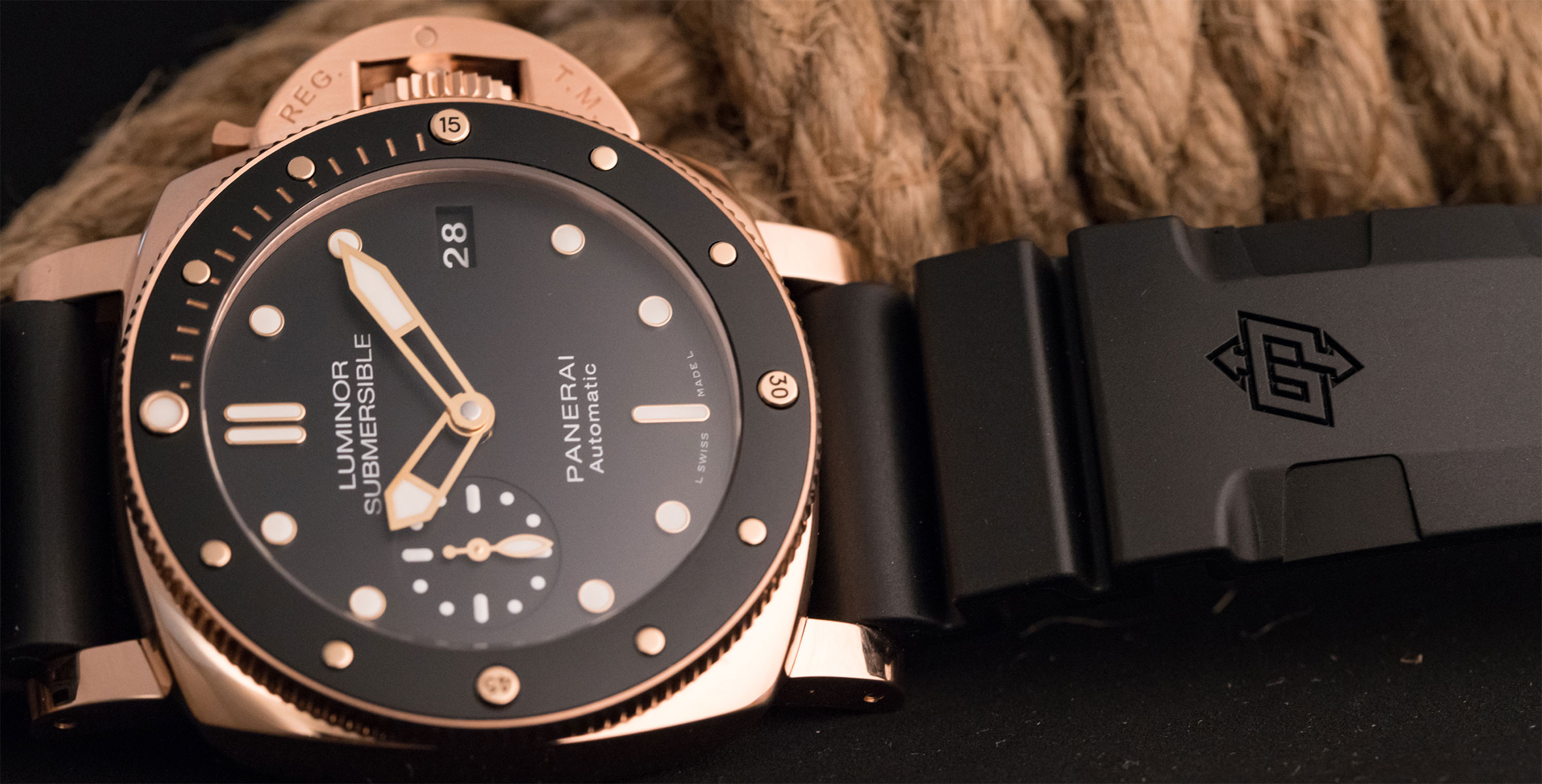 HANDS-ON: Panerai’s Midas touch – the Luminor Submersible 1950 3 Days Automatic Oro Rosso (PAM 684)